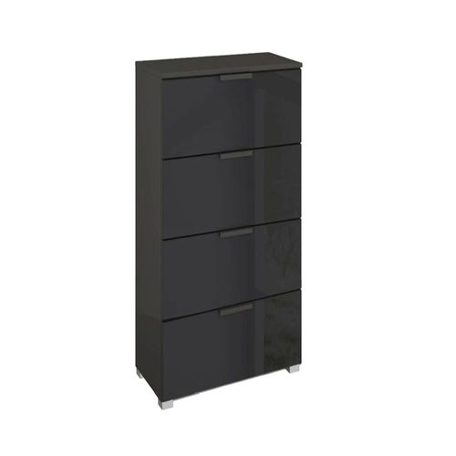 Rauch Skat Meridian 4 Drawer Narrow Chest - Graphite and Basalt Glass