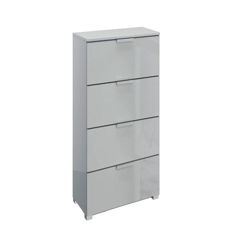 Rauch Skat Meridian 4 Drawer Narrow Chest - Silk Grey and Silk Grey Glass