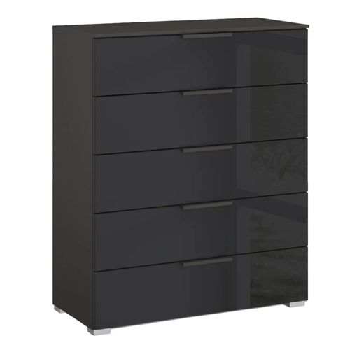 Rauch Skat Meridian 5 Drawer Chest - Graphite and Basalt Glass