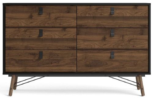 Ry Black 6 Drawer Wide Chest