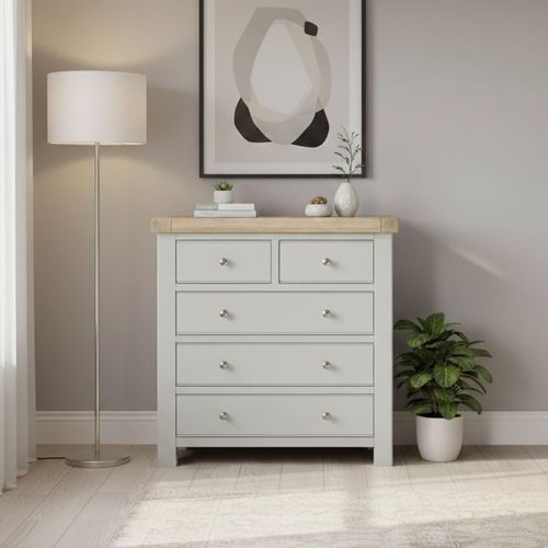 Salcombe Chest - 2+3 Drawer - Grey Oak