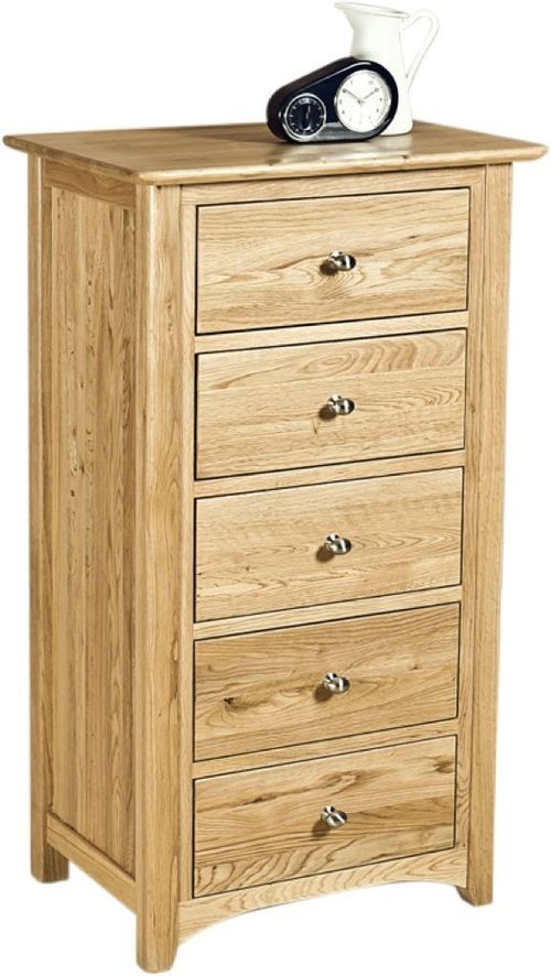 Shaker Oak 5 Drawer Chest