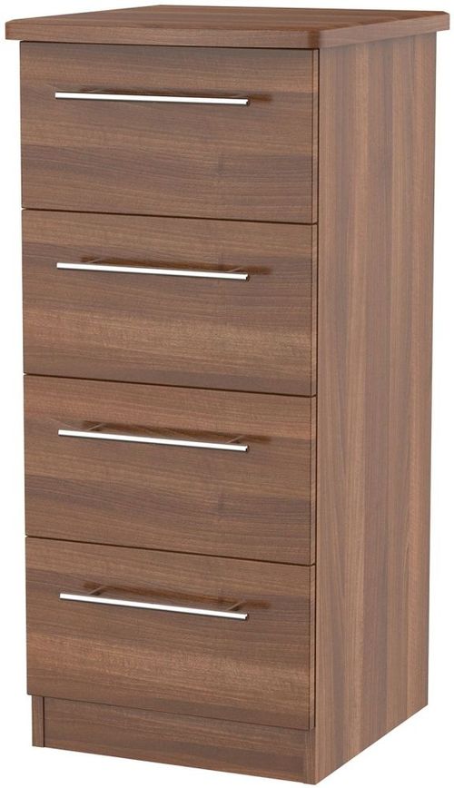 Sherwood Walnut Effect 4 Drawer Narrow Chest