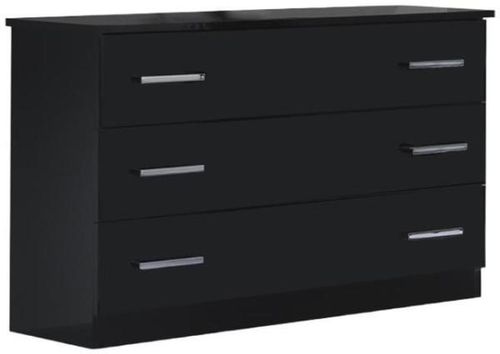 Simona Black Italian 3 Drawer Dresser