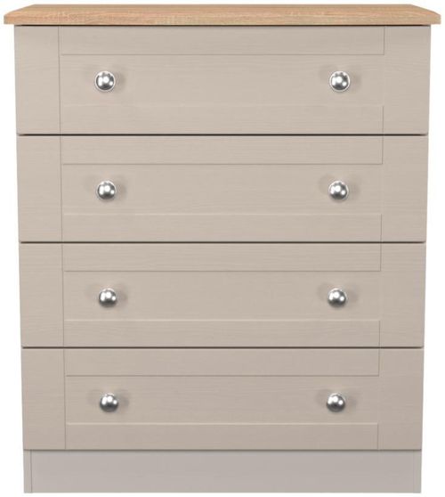Sussex Cashmere and Oak Effect 4 Drawer Chest
