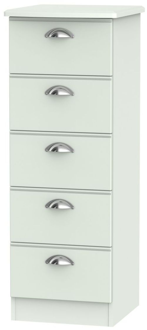 Victoria Grey 5 Drawer Narrow Chest