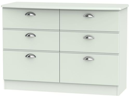 Victoria Grey 6 Drawer Midi Chest