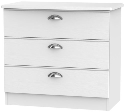Victoria White 3 Drawer Small Chest