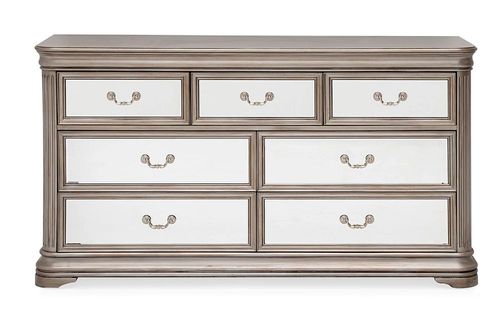 Jessica 3+4 Drawer Dressing Chest - Champagne Mirrored