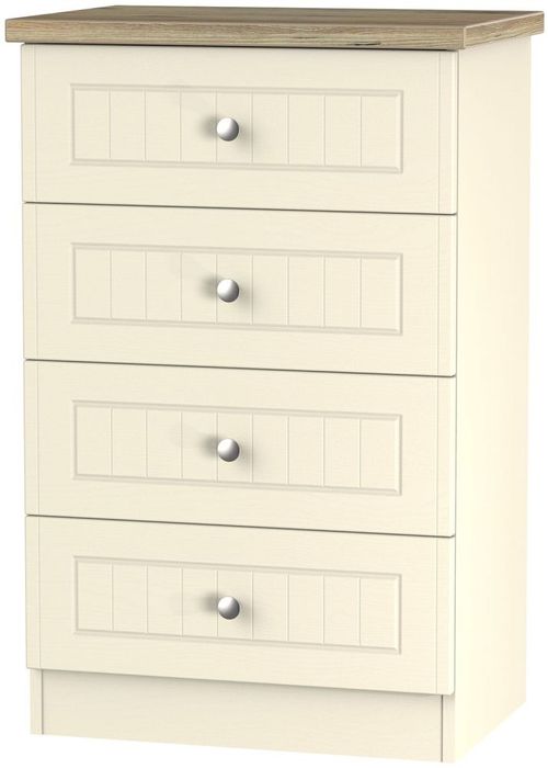 Vienna Cream 4 Drawer Midi Chest