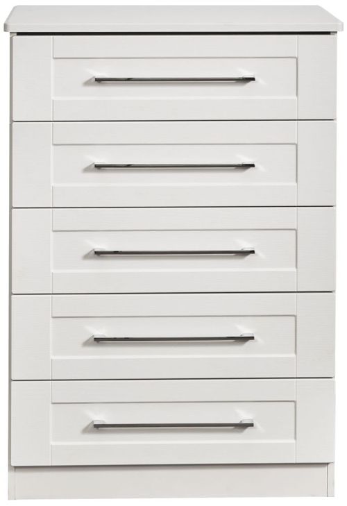 York White 5 Drawer Chest