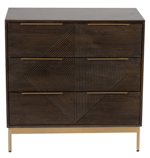 Zaine Walnut 3 Drawer Small Chest