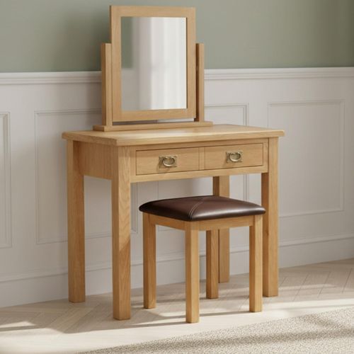 Salisbury Lite Dressing Table Set - 2 Drawer - Oak