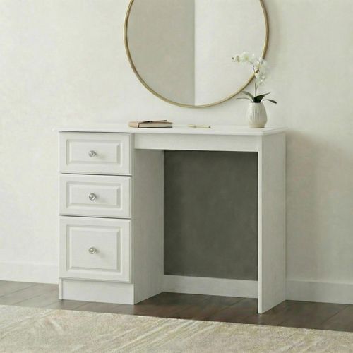 Pembroke White 3 Drawer Single Dressing Table