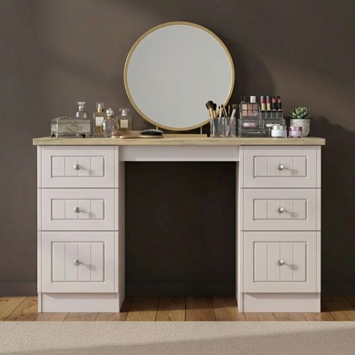 Vienna Dressing Table - 6 Drawer - Double - Cashmere