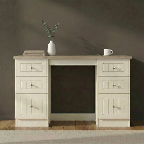 Vienna Dressing Table - 6 Drawer - Double - Cream