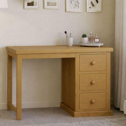 Churchill Waxed Pine 3 Drawer Single Dressing Table