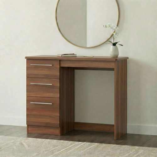 Sherwood Single Dressing Table - 3 Drawer - Walnut