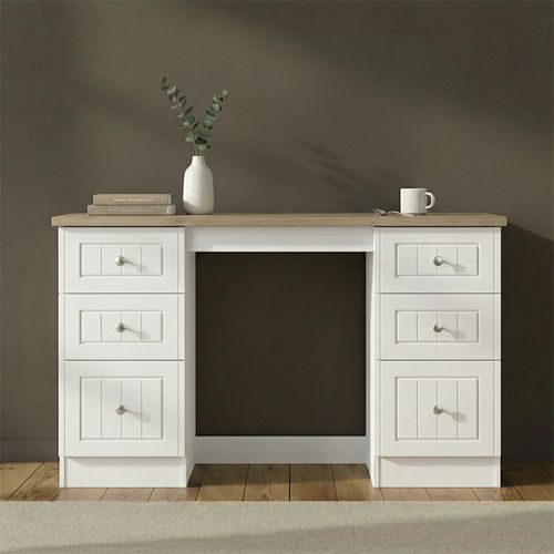 Vienna Dressing Table - 6 Drawer - Double - Porcelain