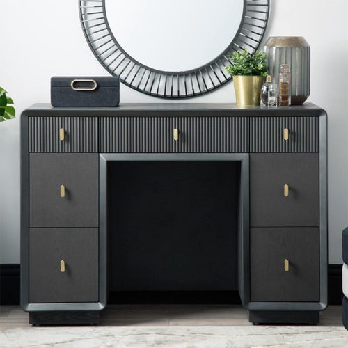 Amelie Dressing Table - 7 Drawer - Smoke Grey