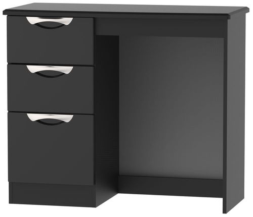 Camden Black Gloss 3 Drawer Single Dressing Table