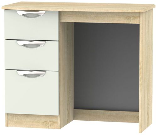 Camden Gloss Cashmere and Oak Effect 3 Drawer Single Dressing Table