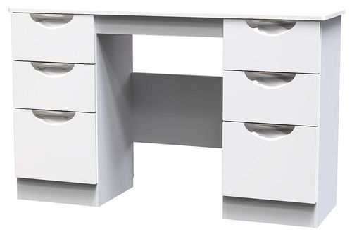 Camden White Gloss 6 Drawer Double Dressing Table