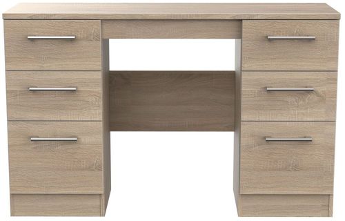 Devon Oak Effect 6 Drawer Double Dressing Table