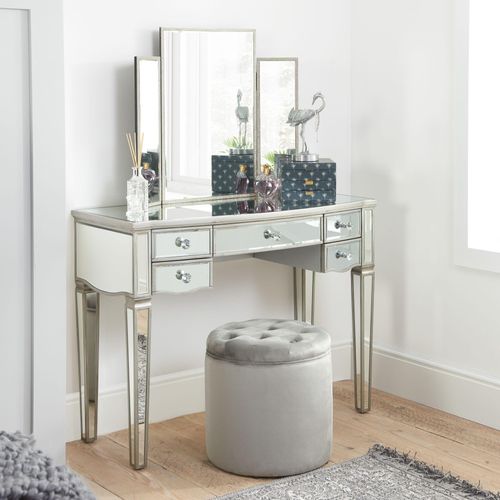 Elysee Dressing Table - 5 Drawer - Mirrored