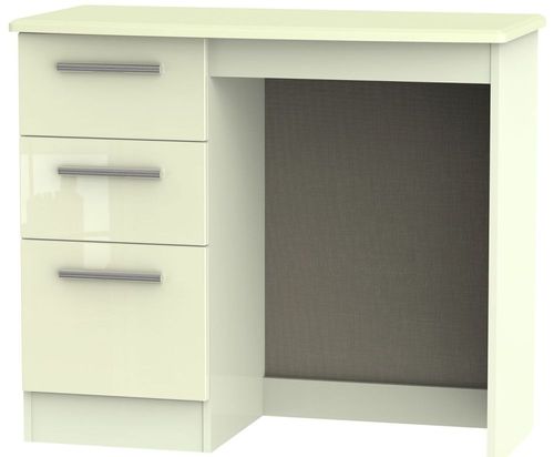 Knightsbridge Cream Gloss 3 Drawer Single Dressing Table