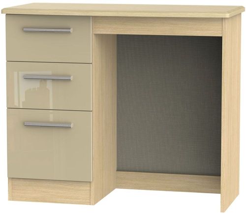 Knightsbridge Mushroom and Light Oak 3 Drawer Single Dressing Table