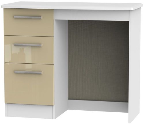 Knightsbridge Mushroom and White 3 Drawer Single Dressing Table