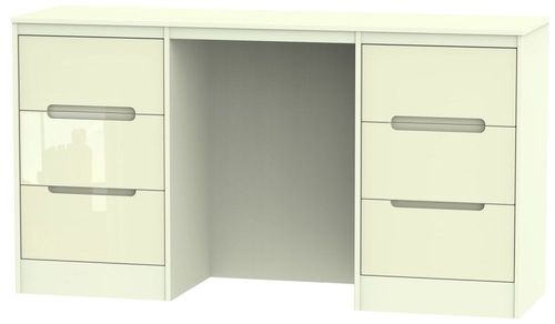Monaco Cream Gloss 6 Drawer Double Dressing Table