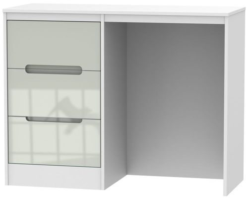 Monaco Gloss Cashmere and White 3 Drawer Single Dressing Table