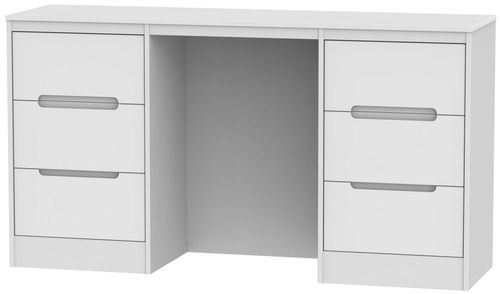 Monaco White 6 Drawer Double Dressing Table