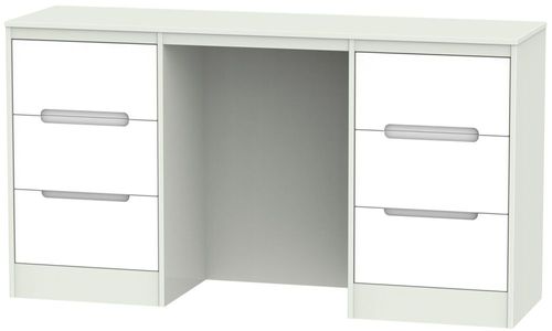 Monaco White and Cashmere 6 Drawer Double Dressing Table