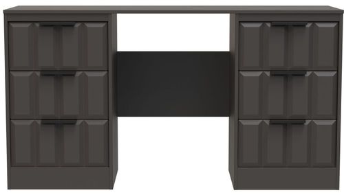 New York Graphite 6 Drawer Double Dressing Table