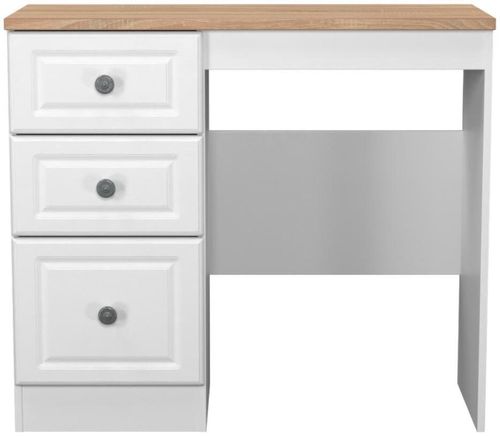 Norfolk White and Oak Effect 3 Drawer Single Dressing Table