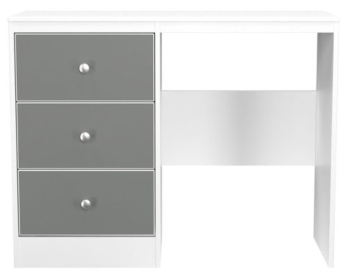 Padstow Grey and White 3 Drawer Single Dressing Table