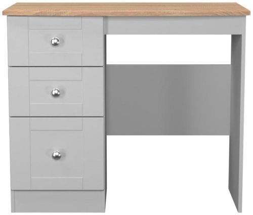 Sussex Grey and Oak Effect 3 Drawer Single Dressing Table