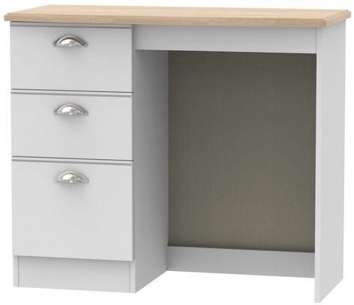 Victoria Grey and Riviera Oak 3 Drawer Single Dressing Table