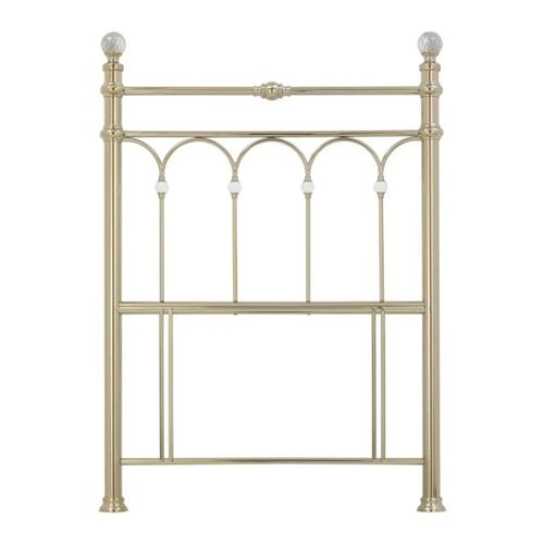 Krystal Champagne Brass Metal Headboard - 3ft Single