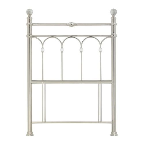Krystal Shiny Nickel Metal Headboard - 3ft Single