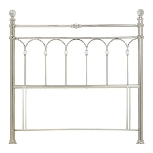 Krystal Shiny Nickel Metal Headboard - 4ft 6in Double