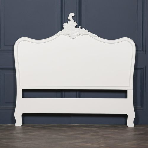 French Style Carved Headboard - Cream - 5ft King Size