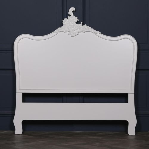 French Style Carved Headboard - White - Sizes Available