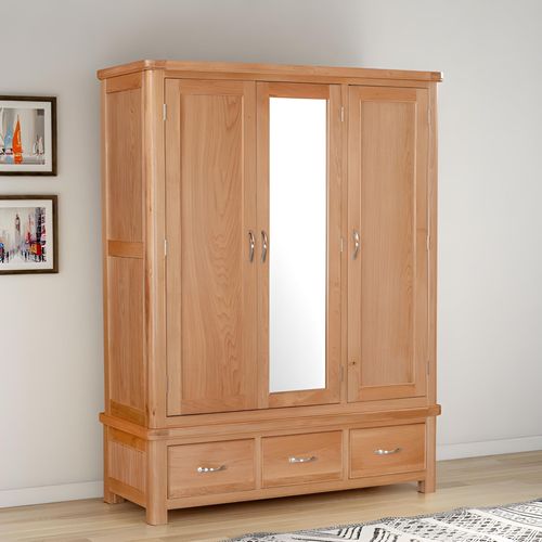 Clarion Oak 3 Door Combi Wardrobe