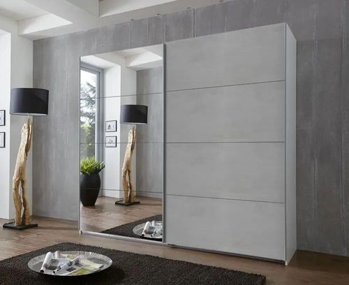IN STOCK Ernie Concrete Grey 2 Door Sliding Wardrobe
