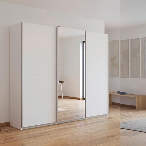 Rauch Kulmbach 203cm 3 Door Sliding Wardrobe with Mirror - Alpine White