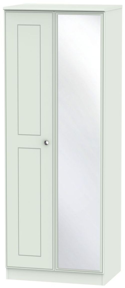 Victoria Grey 2 Door Tall Wardrobe - 1 Mirror